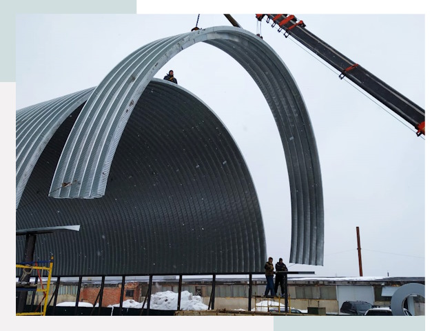 Полукруглые ангары в Ачинске